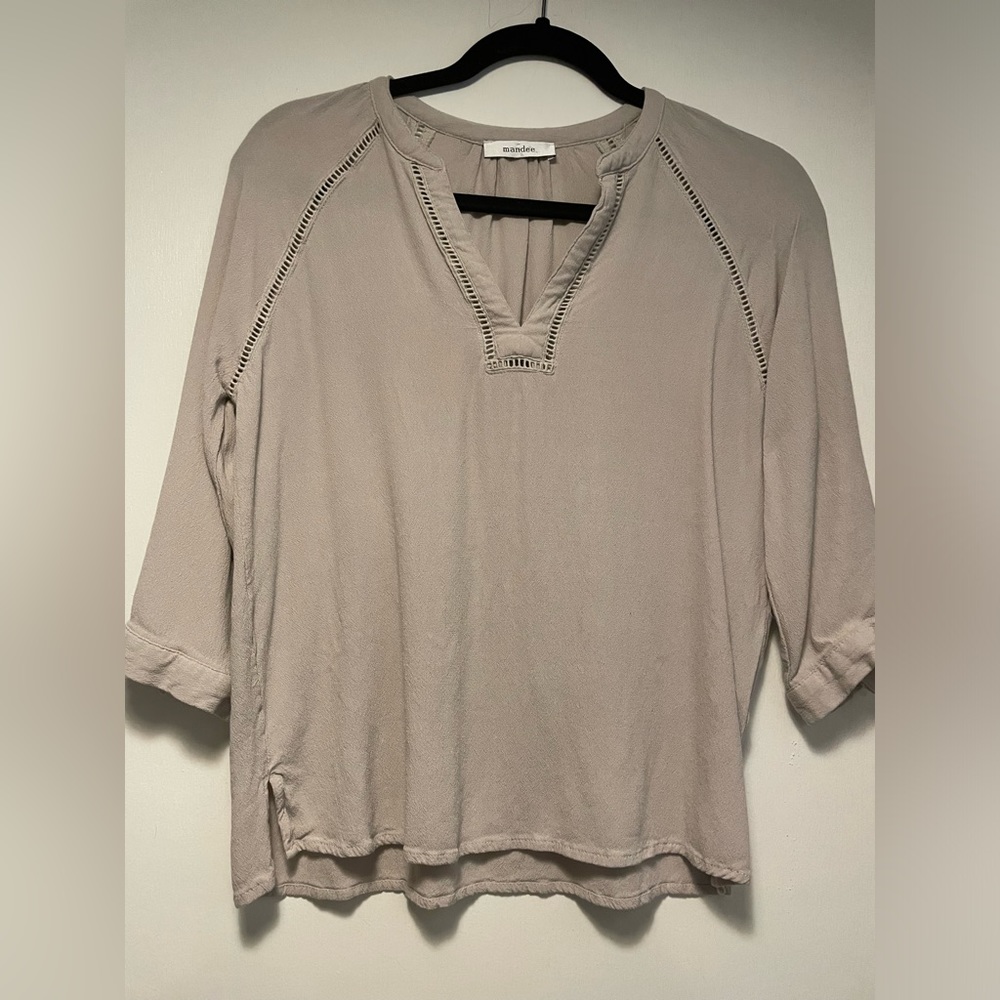 Mandee Women’s 3/4 Long Sleeve Shirt Blouse Size Small